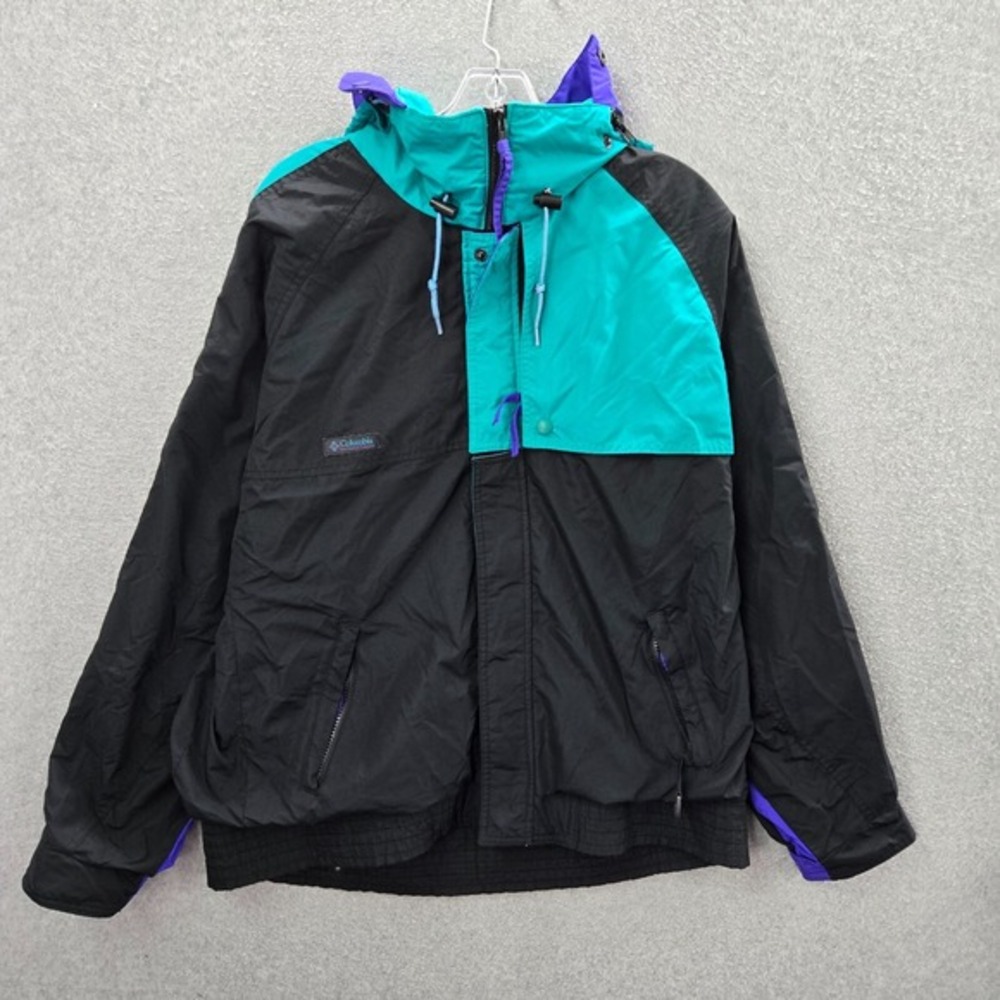 VINTAGE Columbia Men Jacket Medium Black Criterion Radial Sleeve Ski 80s 90s